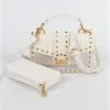 Head Over Heels: Bundle And Shoetique Studded Two In One Clutch- White