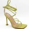 Head Over Heels: Bundle And Shoetique Footwear Tied Up Heels- Lime