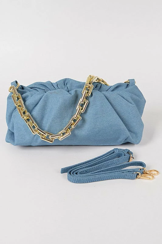 Head Over Heels: Bundle And Shoetique Accessories Scrunch Satchel- Light Denim