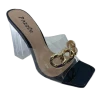 Head Over Heels: All In One Boutique Gold Link Heels- Black Footwear