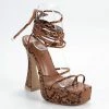 Head Over Heels: All In One Boutique Slither Heels- Brown Snake