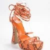Head Over Heels: All In One Boutique Slither Heels- Orange Snake