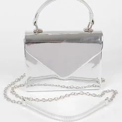 Head Over Heels: Bundle And Shoetique Metalic Satchel- Silver