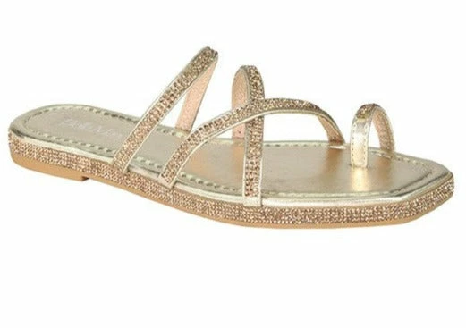 Head Over Heels: All In One Boutique Footwear Grounded Sandals- Gold