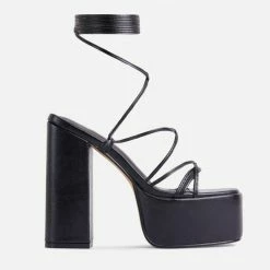 Head Over Heels: All In One Boutique Go Go Girl Heels- Black Footwear