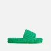 Head Over Heels: All In One Boutique Plush Slides- Green Footwear