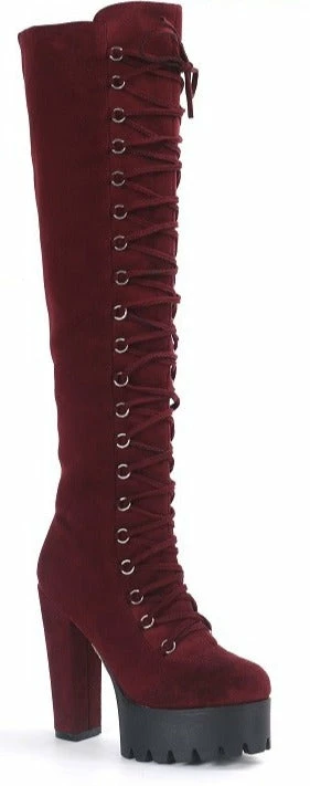 Head Over Heels: Bundle And Shoetique Take Charge Boot- Burgundy Footwear