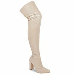 Head Over Heels: All In One Boutique Noel Thigh Boots- Cream