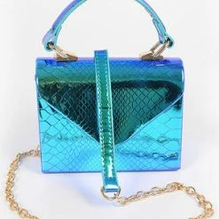 Head Over Heels: Bundle And Shoetique Mini Holo Clutch- Blue Holo