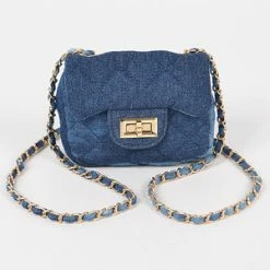 Head Over Heels: Bundle And Shoetique Mini Denim Satchel- Dark