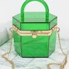Head Over Heels: All In One Boutique Acrylic Clutch- Green Octagon