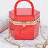 Head Over Heels: All In One Boutique Acrylic Clutch- Red Octagon
