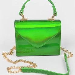 Head Over Heels: All In One Boutique Mini Metallic Satchel- Green