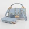 Head Over Heels: Bundle And Shoetique Accessories Studded Two In One Clutch- Blue