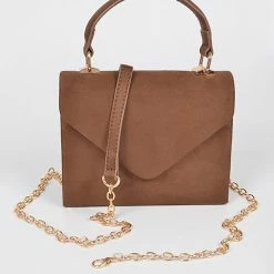 Head Over Heels: Bundle And Shoetique Accessories Suede Satchel- Brown