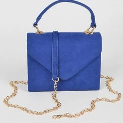 Head Over Heels: Bundle And Shoetique Suede Satchel- Blue Accessories