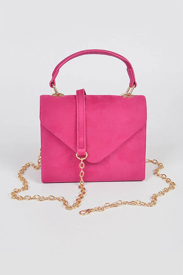 Head Over Heels: Bundle And Shoetique Suede Satchel- Fuchsia