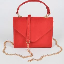 Head Over Heels: Bundle And Shoetique Accessories Suede Satchel- Red