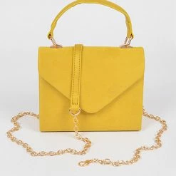Head Over Heels: Bundle And Shoetique Accessories Suede Satchel- Yellow
