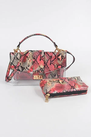 Head Over Heels: Bundle And Shoetique Two In One Clutch- Multi Snake Accessories
