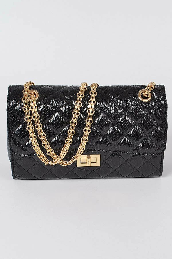 Head Over Heels: Bundle And Shoetique Rich Vibes2 Handbag- Black