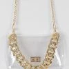 Head Over Heels: All In One Boutique Clear Chain Clutch-Gold Accessories