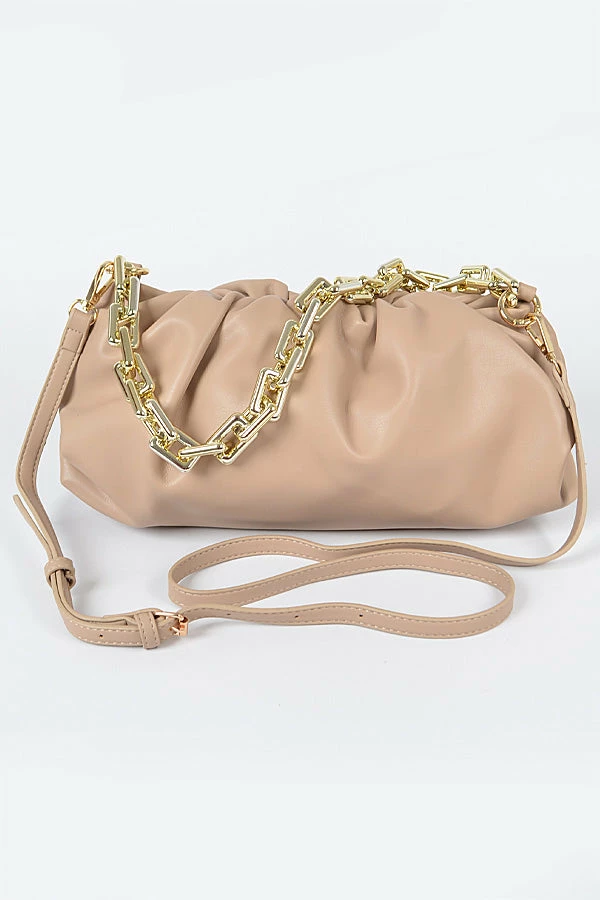 Head Over Heels: Bundle And Shoetique Accessories Scrunch Satchel- Nude