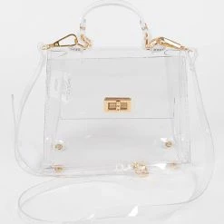 Head Over Heels: All In One Boutique Clear Satchel- Gold Accessories