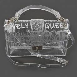 Head Over Heels: Bundle And Shoetique Clear Graffiti Satchel- Silver Accessories