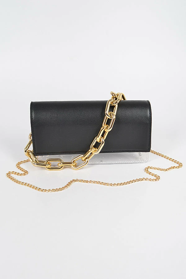 Head Over Heels: Bundle And Shoetique Accessories Cuban Links Bag- Black/Gold