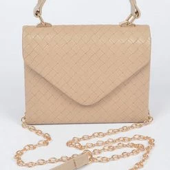 Head Over Heels: All In One Boutique Accessories Braided Satchel- Nude