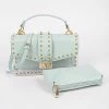 Head Over Heels: Bundle And Shoetique Large Studded Two In One Clutch- Mint