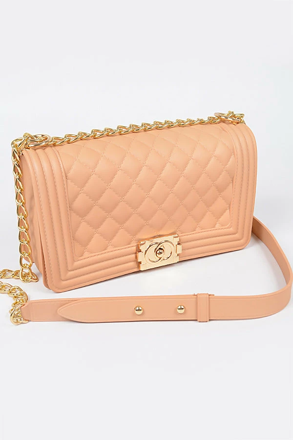 Head Over Heels: Bundle And Shoetique Luxe Jelli Handbag- Nude