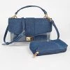 Head Over Heels: Bundle And Shoetique Accessories Two In One Bag- Dark Denim