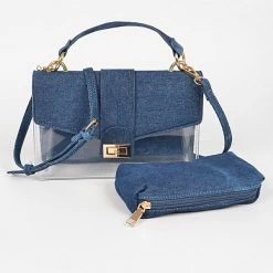 Head Over Heels: Bundle And Shoetique Accessories Two In One Bag- Dark Denim