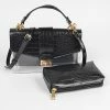 Head Over Heels: Bundle And Shoetique Croc Two In One Clutch- Black