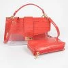 Head Over Heels: Bundle And Shoetique Croc Two In One Clutch- Red