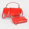 Head Over Heels: Bundle And Shoetique Leather Two In One Clutch- Red Accessories