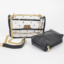 Head Over Heels: Bundle And Shoetique Studded 2n1 Handbag- Black