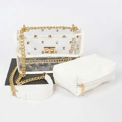 Head Over Heels: Bundle And Shoetique Accessories Studded 2n1 Handbag- White