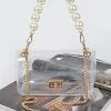 Head Over Heels: All In One Boutique Accessories Clear Chain Clutch-Pearl