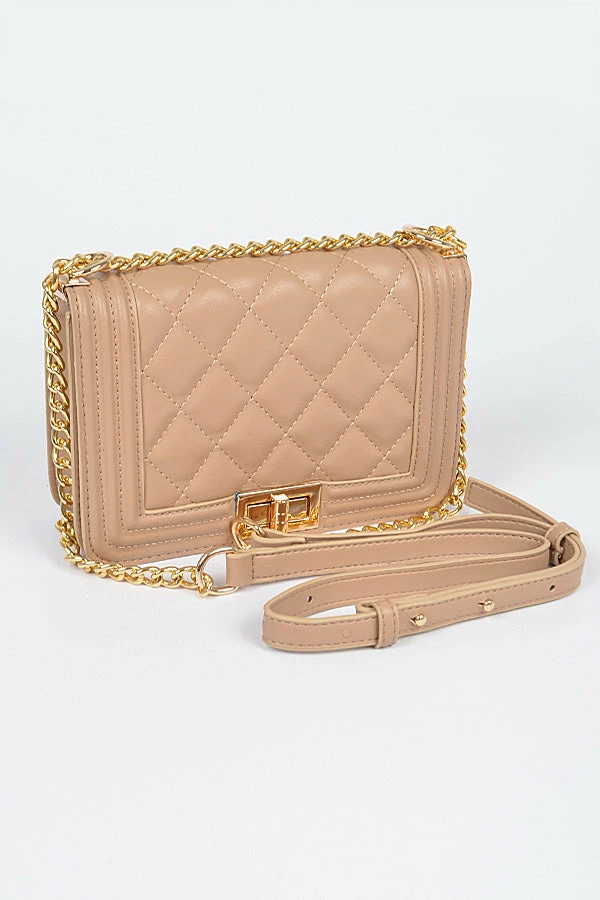 Head Over Heels: Bundle And Shoetique Accessories Quilted Clutch- Nude