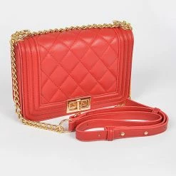 Head Over Heels: Bundle And Shoetique Accessories Quilted Clutch- Red