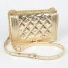 Head Over Heels: Bundle And Shoetique Accessories Quilted Clutch- Gold