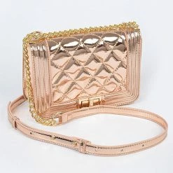 Head Over Heels: Bundle And Shoetique Quilted Clutch- Rose Gold