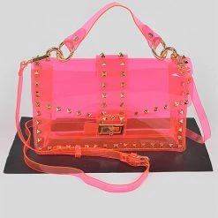 Head Over Heels: Bundle And Shoetique Clear Spiked Satchel- Pink
