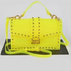 Head Over Heels: Bundle And Shoetique Accessories Clear Spiked Satchel- Yellow