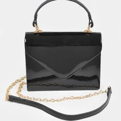 Head Over Heels: Bundle And Shoetique Metallic Satchel- Black