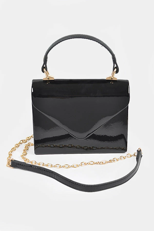 Head Over Heels: Bundle And Shoetique Metallic Satchel- Black
