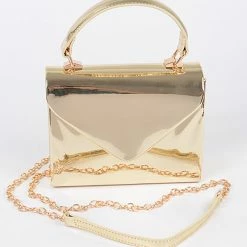 Head Over Heels: Bundle And Shoetique Metalic Satchel- Gold